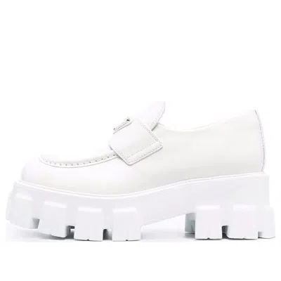 Prada (wmns)  Brushed Leather Monolith Loafers 'white'