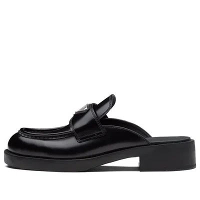 Prada (wmns)  Chocolate Brushed Leather Mules 'black'