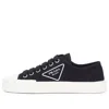 Prada (wmns)  Cotton Canvas Sneakers 'black Ivory' In Multi