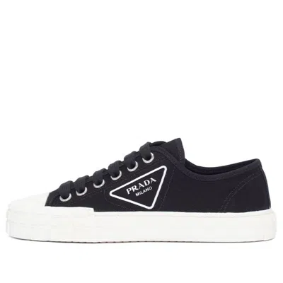 Prada (wmns)  Cotton Canvas Sneakers 'black Ivory' In Multi