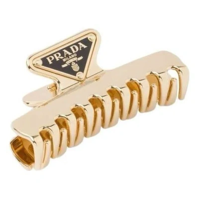 Prada (wmns)  Fw25 Metal Hair Clip 'gold' In Pattern