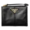 Prada Small Leather Wallet In Blue