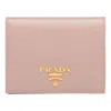 Prada Saffiano Foldover Wallet In Pink
