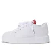 Prada (wmns)  Leather Platform Sneakers 'white With Red Tongue' In Multi