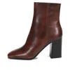 Prada (wmns)  Leather Square Toe Ankle Pumps 'brown'