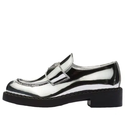 Prada (wmns)  Metallic Leather Loafers 'silver'