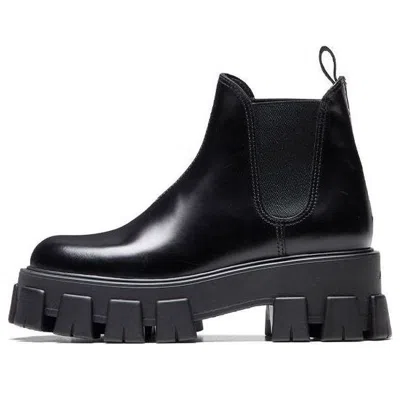 Prada (wmns)  Monolith Brushed Leather Chelsea Boots 'black'