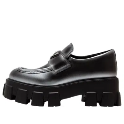 Prada (wmns)  Monolith Brushed Leather Loafers 'white Spray Black'