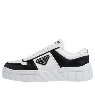 Prada (wmns)  Soft Padded Nappa Leather Laced-up Shoes 'white Black'