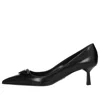 Prada Leather Pumps With Glossy Finish And Pointed Toe In Black
