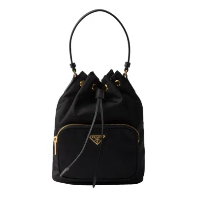 PRADA (WMNS) PRADA SS25 Prada Duet Re-Nylon Bucket Bag 'Black'