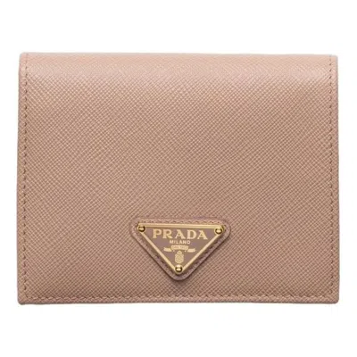 Prada (wmns)  Ss26 Small Saffiano Leather Wallet 'powder Pink' In Brown
