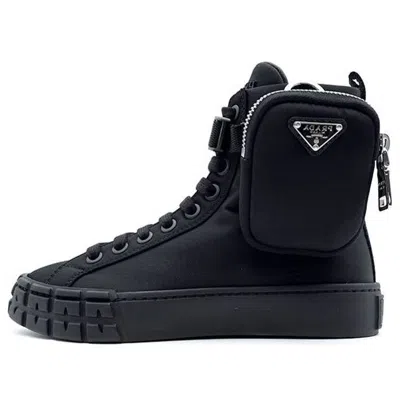 Prada (wmns)  Wheel Re-nylon Hight Sneakers With Larger Pouch 'black'