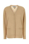 Prada Women's Beige Cashmere Cardigan In Brown