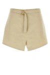 Prada Beige Cotton Blend Shorts In Brown