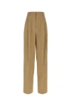 Prada Pantalone In Cotone Cammello Donna In Brown