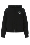 Prada Black Cashmere Blend Down Jacket In Black