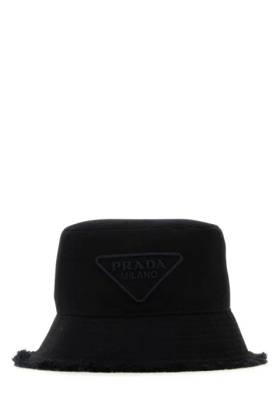 Prada Woman Black Cotton Hat