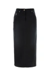 Prada Black Denim Skirt In Black