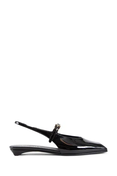 Prada Black Patent Leather Slingback Ballerina