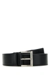 Prada Black Classic Solid Belt In Black