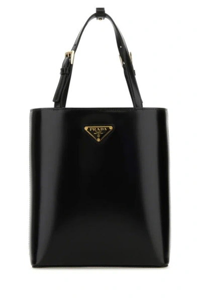 Prada Nappa Calf Leather Handbag In Black
