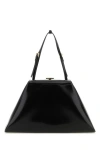 Prada Adjustable Handles Structured Leather Tote In Black