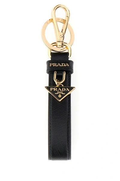 Prada Woman Black Leather Key Ring