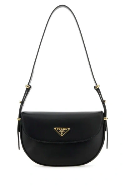 Prada Woman Black Leather Shoulder Bag