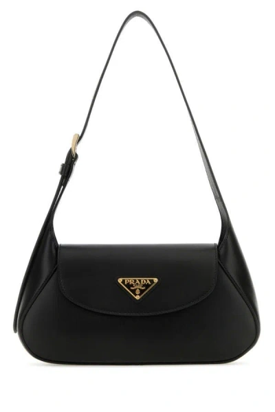 Prada Woman Black Leather Small Shoulder Bag