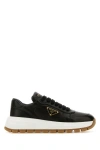 Prada Triangle Logo Lace-up Sneaker In Black
