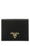 Prada Black Leather Wallet In Black