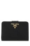 Prada Black Leather Wallet In Black