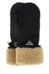 Prada Woman Black Nylon And Nappa Leather Gloves In Black