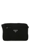 Prada Nylon Rectangular Shoulder Bag With Adjustable Strap In Black