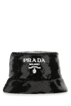 Prada Cappello Da Pescatore In Paillettes Nere Donna In Black