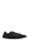 Prada Women Navy Blue Re-nylon And Suede Collapse Sneakers In Black