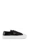 Prada Smash Naplak Leather Triangle Logo Low-top Sneakers In Black