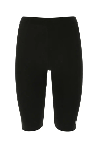 PRADA PRADA WOMAN BLACK VISCOSE BLEND LEGGINGS