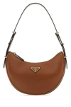 Prada Arque Caramel Large Leather Shoulder Bag Women In Brown