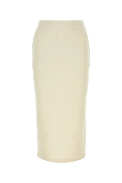 Prada Cream Cotton Skirt In Neutral