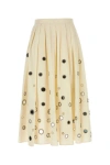 Prada Gonna In Cotone Crema Donna In Yellow