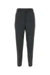 Prada Virgin Wool Pressed-crease Tailored Trousers In Gray