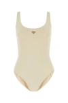 Prada Costume Intero In Nylon Stretch Decorato Donna In Multicolor