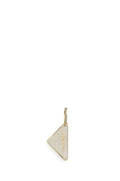 PRADA PRADA WOMAN GOLD 925 SILVER SYMBOLE SINGLE RIGHT EARRING