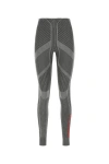 Prada Grey Stretch Polyester Blend Leggings In Gray