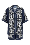 Prada Floral Notched Collar Lingerie In Multicolor