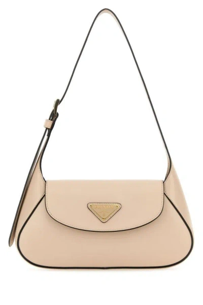 Prada Small Logo-plaque Shoulder Bag In Pink