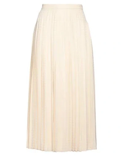 Prada Woman Midi Skirt Cream Size 6 Silk In White