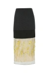 Prada Embroidered Cloth And Mesh Midi-skirt In Multicolor